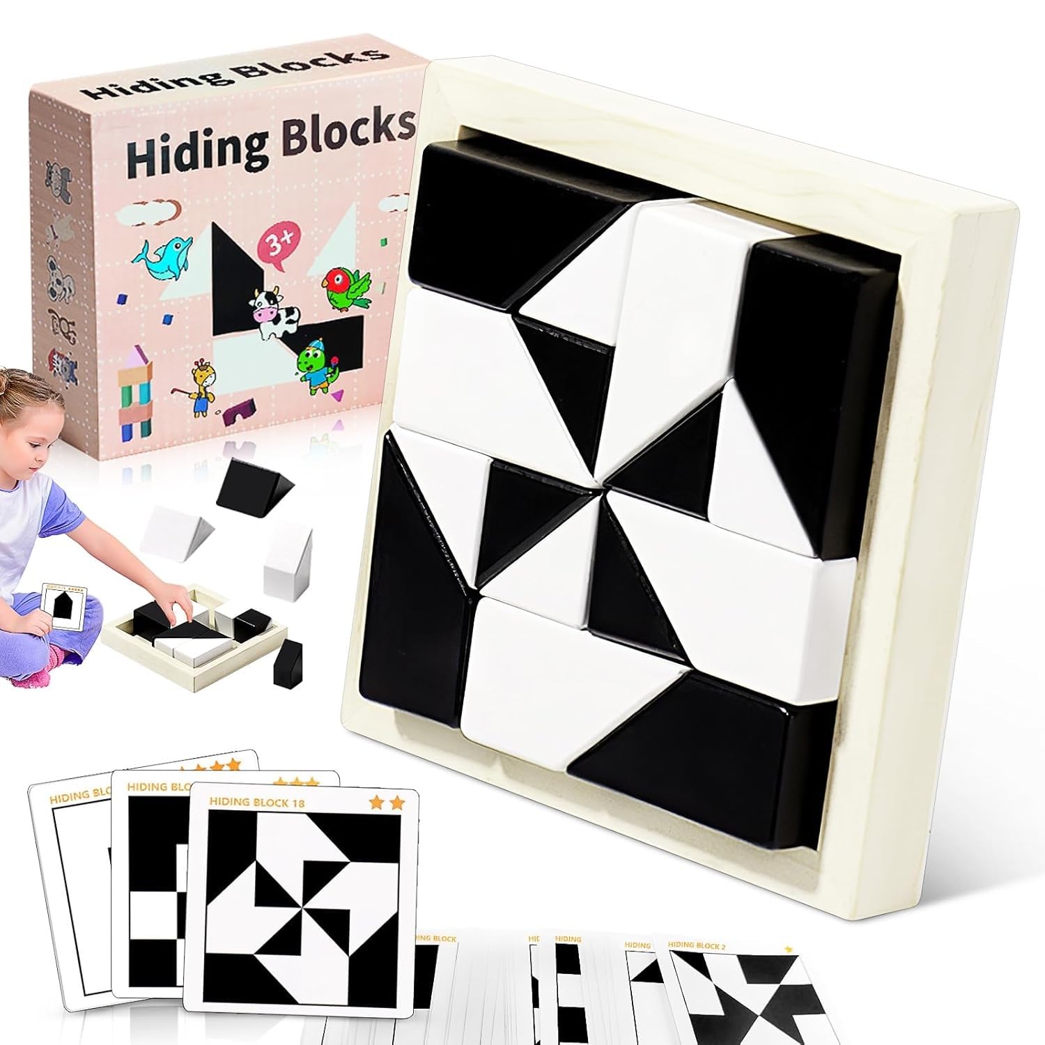 Hiding blocks/black and white puzzle