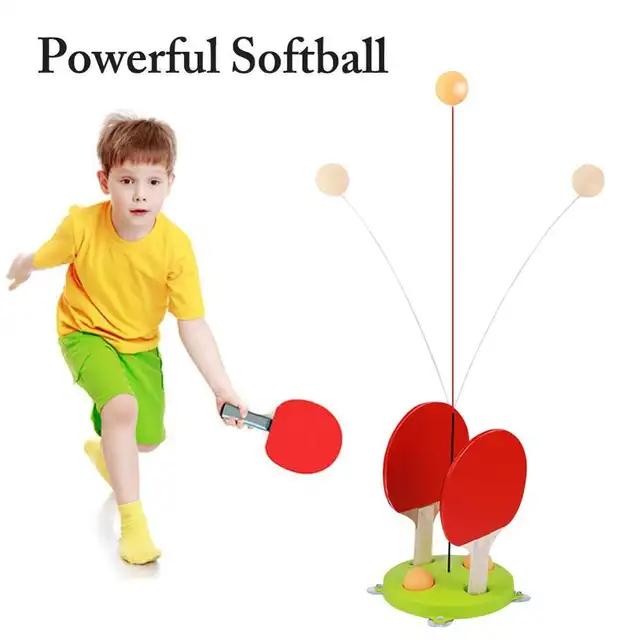 Table Tennis Rebound Trainer Set | Ping Pong Training Kit with 2 Paddles, 3 Balls & Flexible Shaft | Solo Play for Kids & Adults