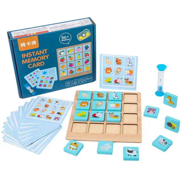 Wooden Instant Memory Card Game